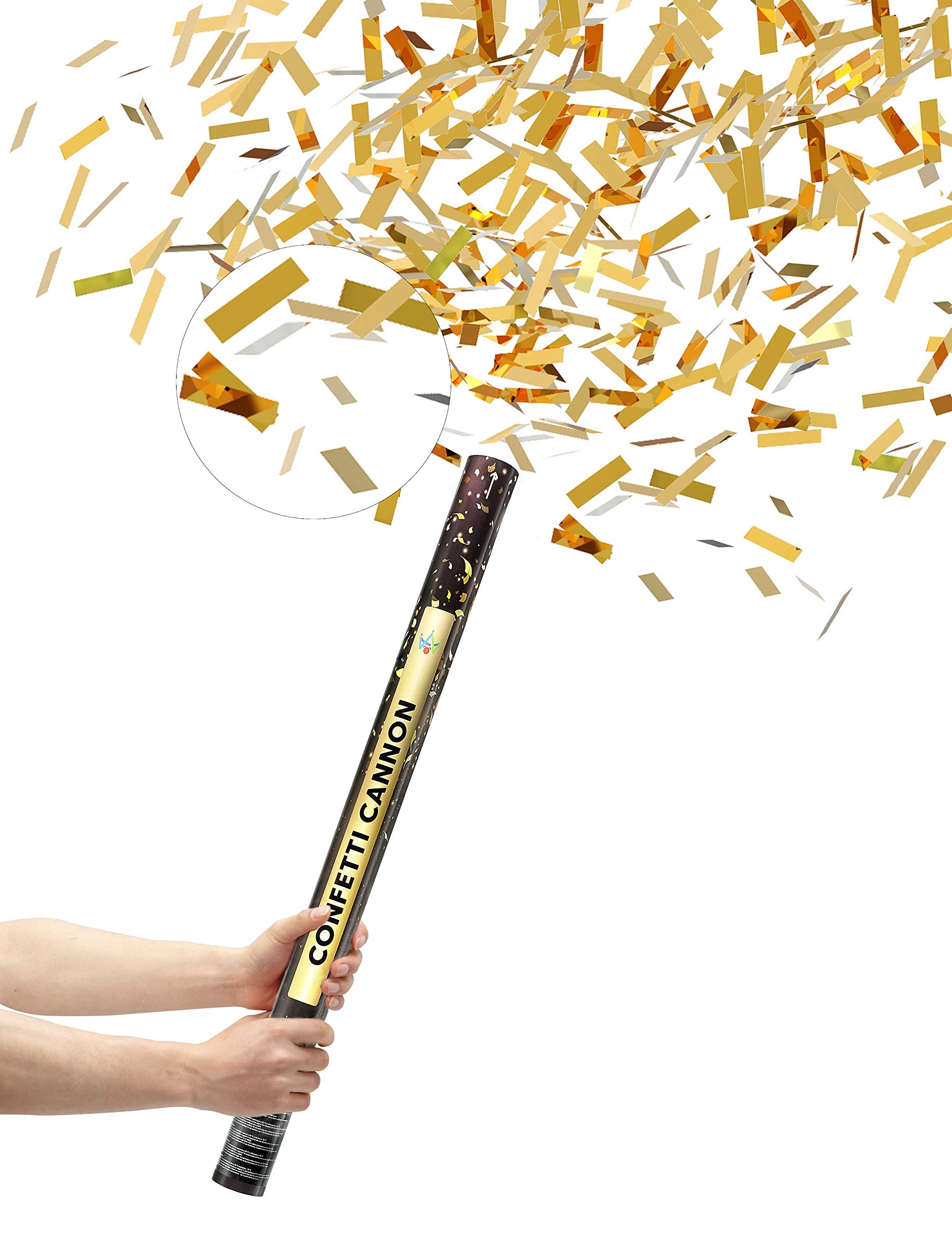 Buy 10 Confetti Shooter Gold 40 cm with Extra Loud Bang Confetti Cannon