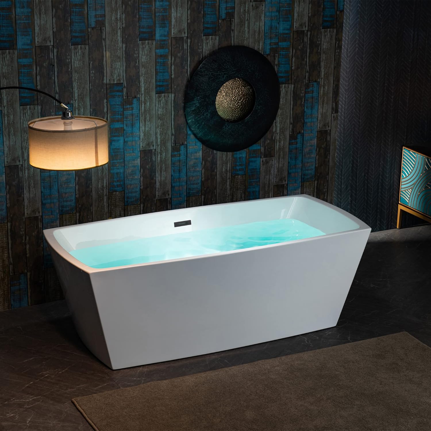 WOODBRIDGE 59" Acrylic Freestanding Bathtub Contemporary Soaking Tub