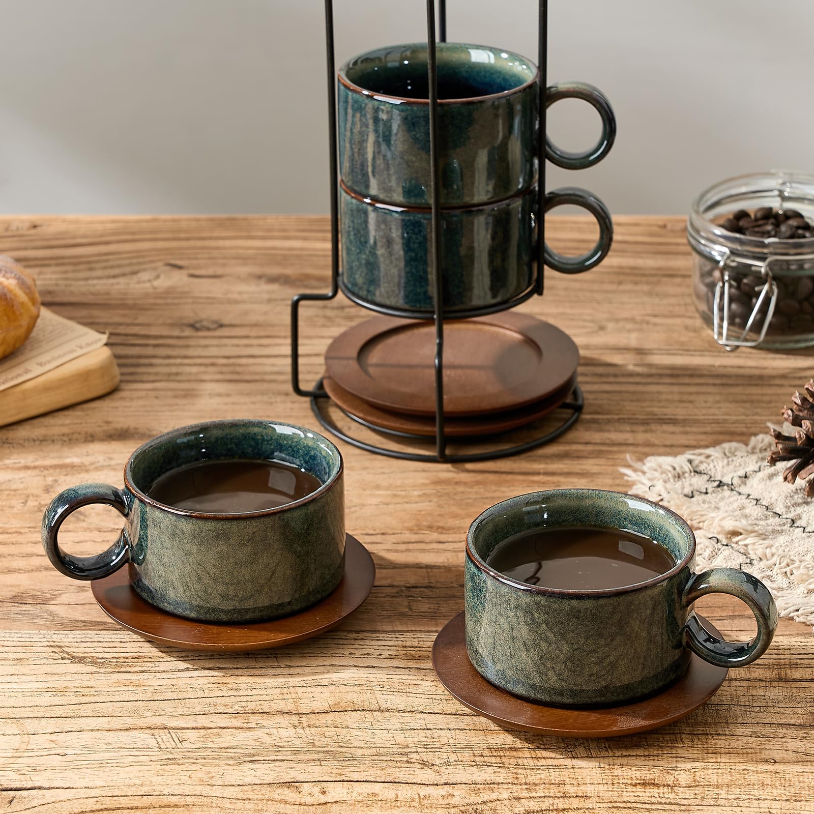 Amazon.com | LUKA 6 Ounce Porcelain Stackable Espresso Cups with