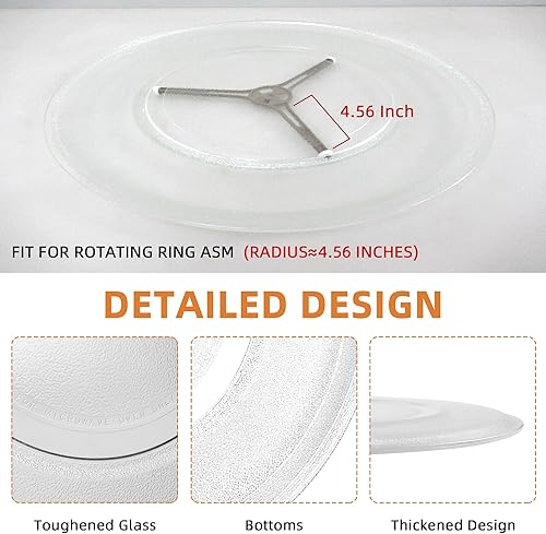 Miniatura 10 de WB39X10032 - Placa giratoria de vidrio para microondas de 13 12 pulgadas por Fetechmate compatible con G.E AVM4160DF1BS CEB1590SJ1SS CEB515M2N1S5