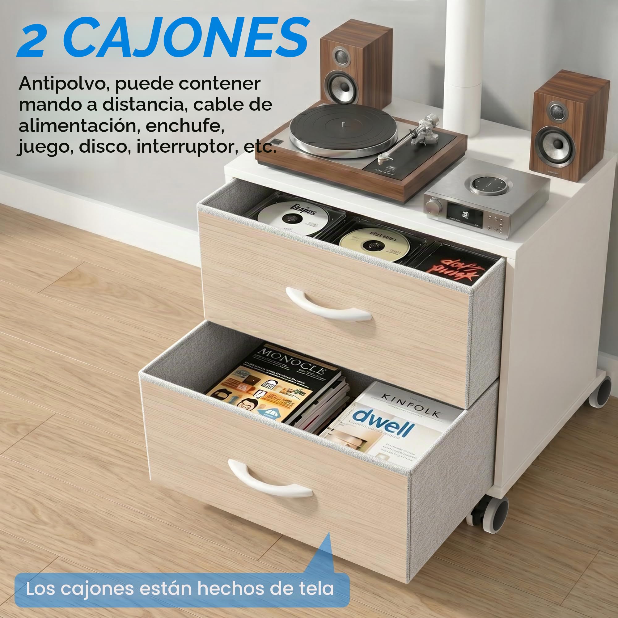 5Rcom Soporte de TV Blanco con Ruedas para televisores LED LCD OLED de Plasma curvados Planos de 32 a 60 Pulgadas, Altura Ajustable con Soporte de hasta 40 kg