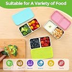 Stainless Steel Snack Containers, Jrisbo 3-Pack Double Compartment Bento Box with Leakproof Silicone Lids, 15oz Small Reusable Food Storage Containers for Lunch Prep, Travel, Camping & Kids