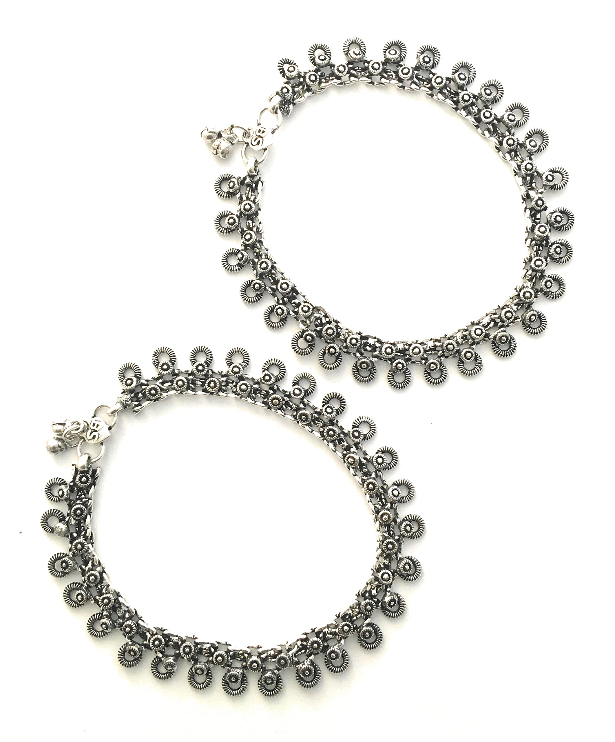 Oxidised German Silver Anklet with Ghungroo Bells Anklet for Women