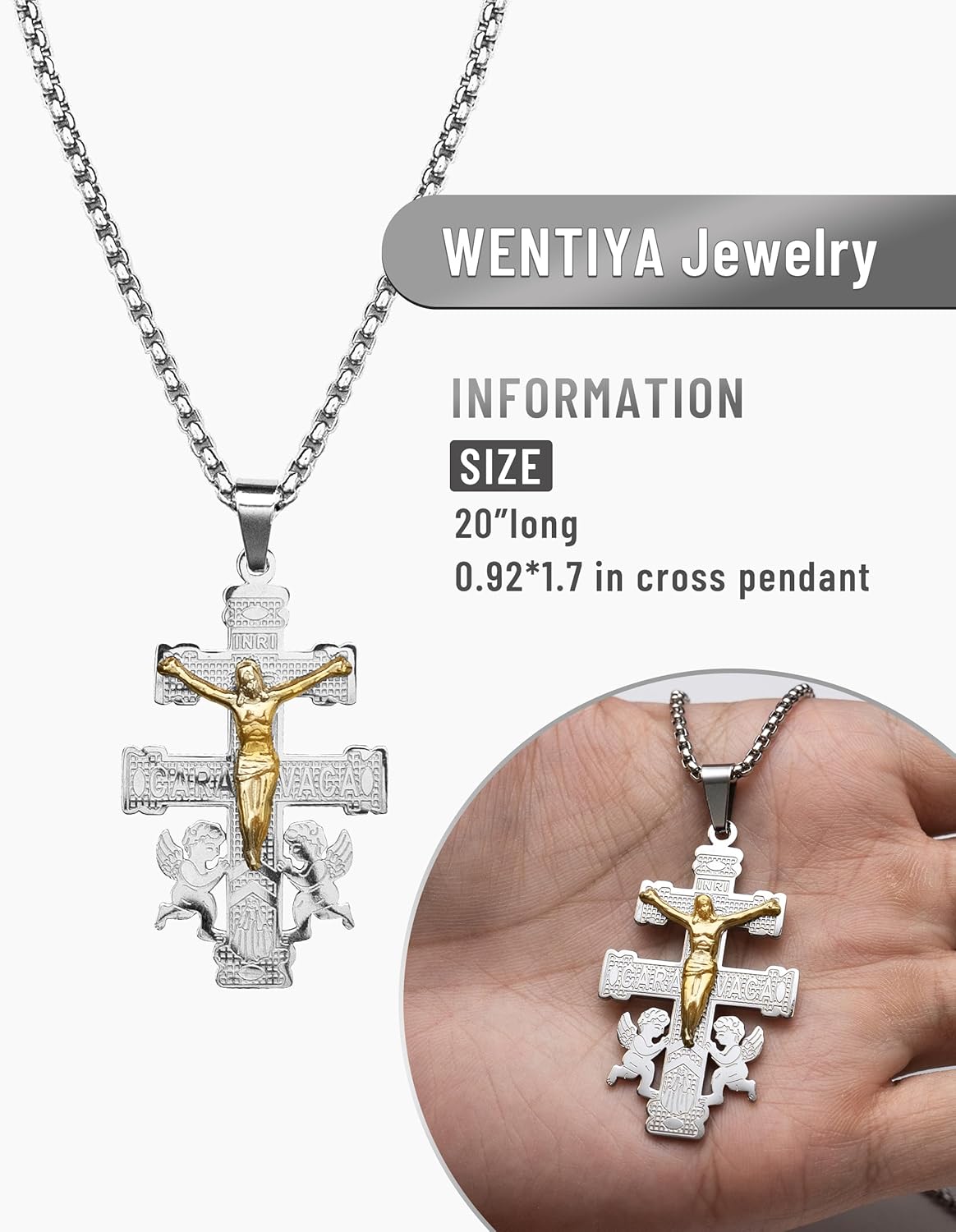 Christian Easter Gifts, Pardon Cross St Michael Caravaca Pendant Necklace, Cruz Del Perdon Catolica with St Benedict and Milagrosa Medal - Image 4