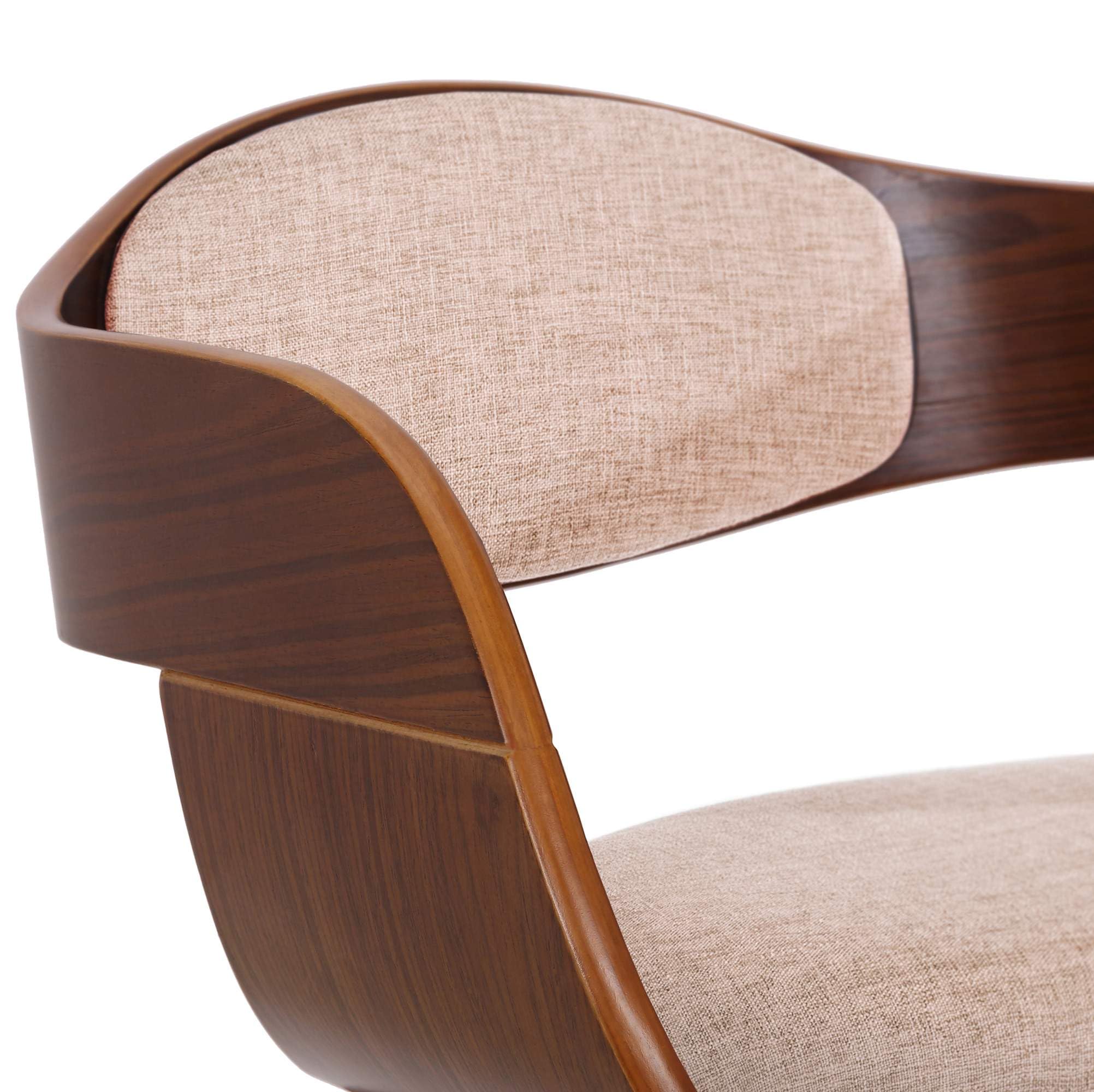 CLP Set De 2 Sillas De Comedor Kingston En Tela & Madera I Pack De 2 Butacas Nórdicas para Reuniones Modernas, Color:Nuez/Crema, Color del Marco:Nuez