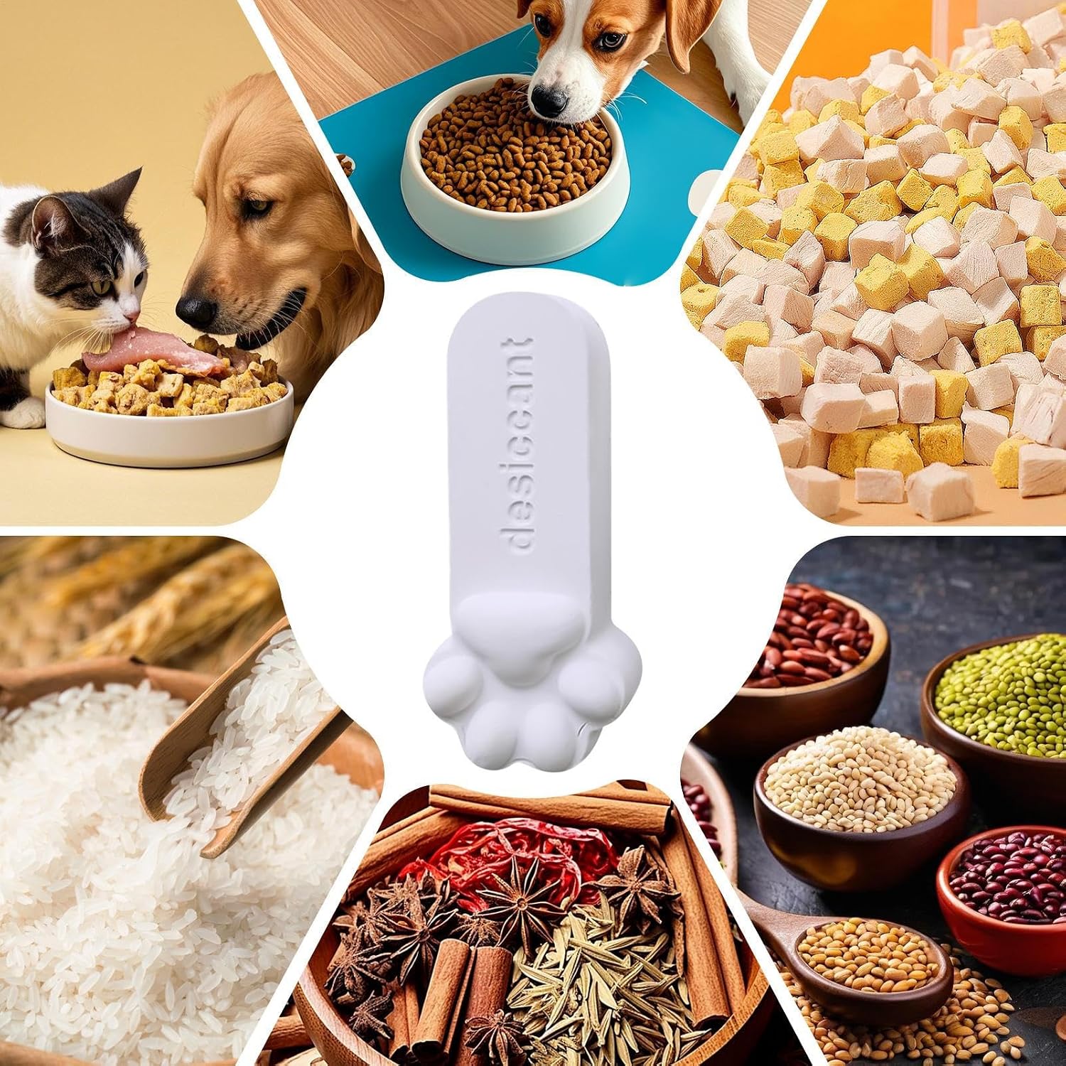 Drying Stick, Cat Snack Moisture Absorber, Odorless Pet Food Dehydrator, Diatom Drying Tool, Ideal for Bedroom, Kitchen, Home, Travel, Indoor Use, 2.64 Inches, White