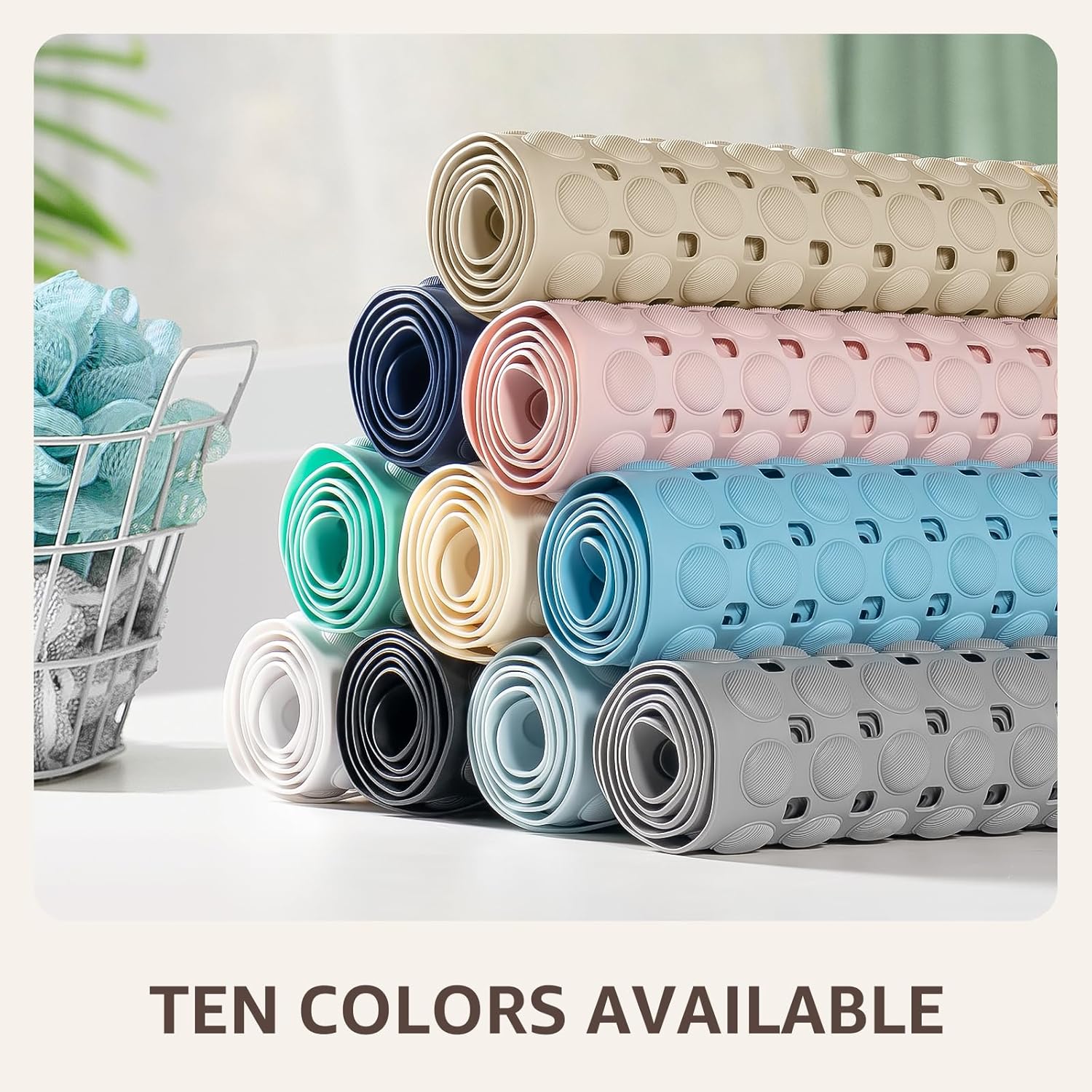 OTHWAY Bath Tub Shower Mat Non Slip, Bathtub Floor Liner Mats for Inside Shower Bathroom, Suction Cups and Drain Holes for Feet Scrubbing, Machine Washable, Soft on Feet, 35x16 Inch, Grey - Image 8