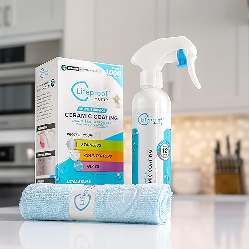Vista 3 de Kit de aerosol de recubrimiento cerámico Lifeproof - Brillo, sello y protección para superficies de cocina y baño, repele manchas y suciedad