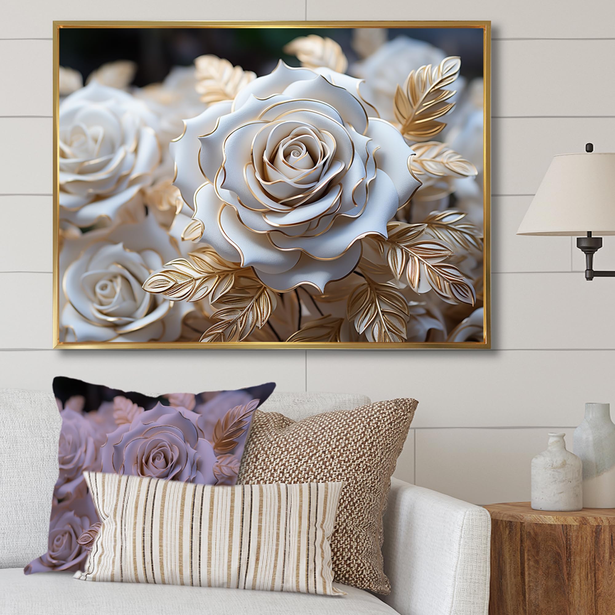 Amazon.com: Roses Oversized framed wall art decor, Roses framed