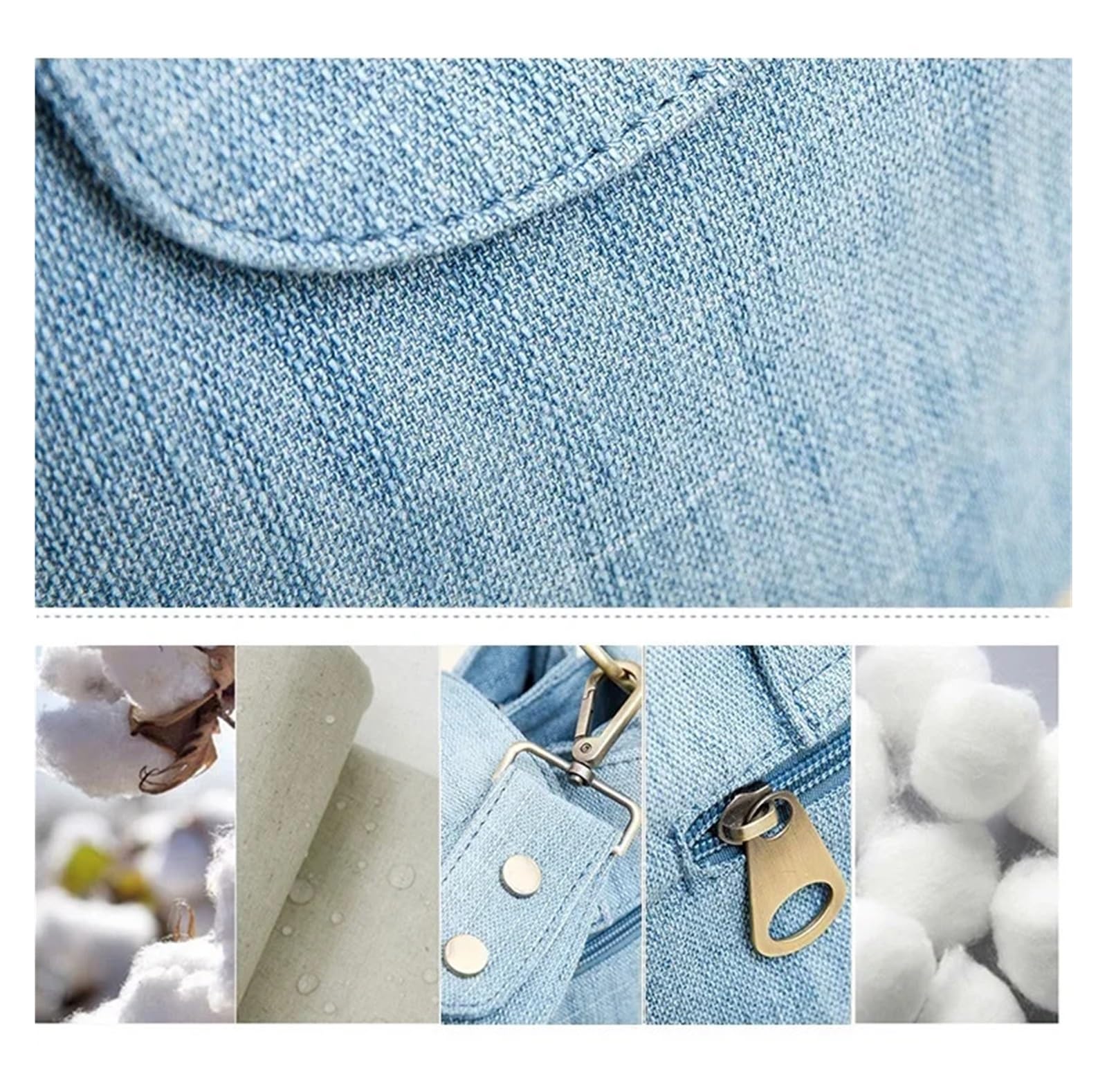 Borsa Jeans Donna Borsa a tracolla casual da donna in denim, borsa a secchiello, a viaggio blu