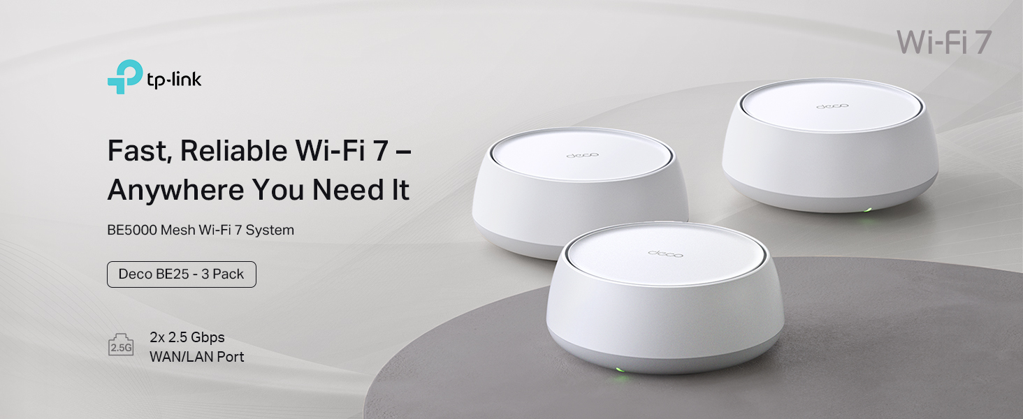 Amazon.com: TP-Link Deco BE25 Dual-Band BE5000 WiFi 7 Mesh Wi-Fi