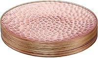 Vista 11 de PLASTICPRO Paquete de 30 Platos de Plástico Martillado Platos de Plástico Desechables Resistentes Platos Elegantes de Fiesta de Plástico Rosa
