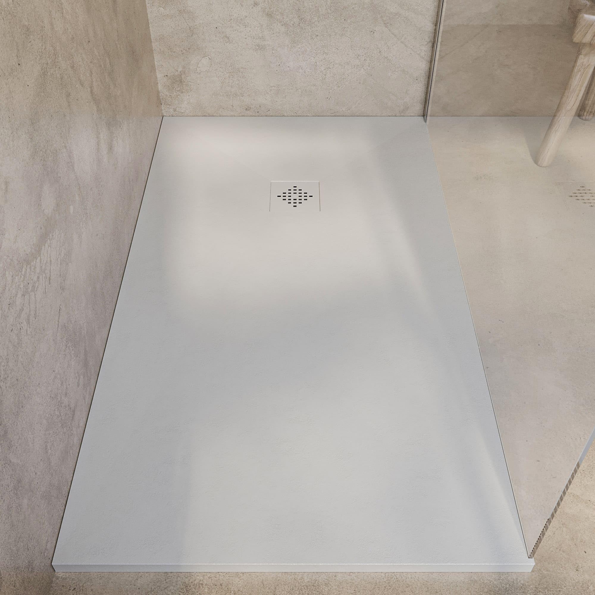 SoulHome Receveur de douche Résine 160x75 Crème Clair Grille Couleur