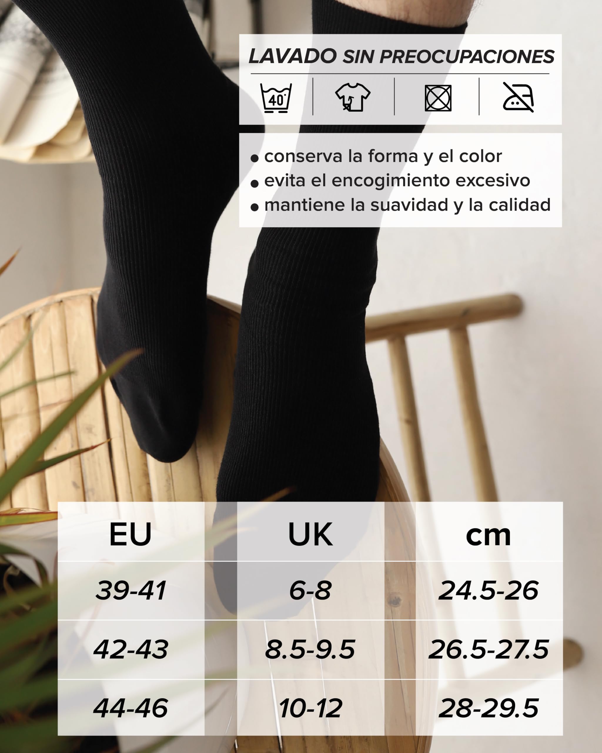vitsocks Hombre Calcetines sin Goma Antipresión no Aprietan (3 PARES) Algodón Finos Verano Especiales sin Elástico