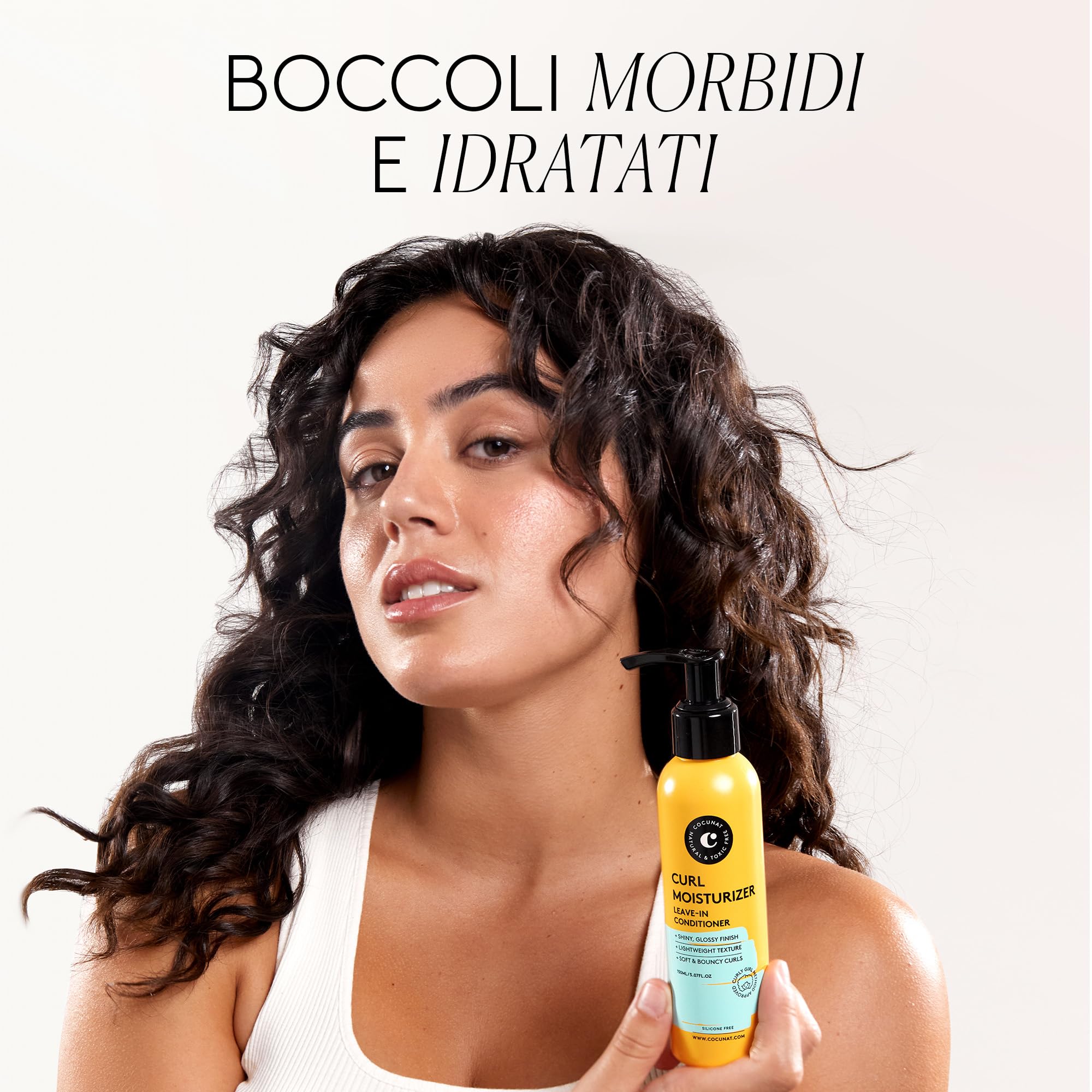COCUNAT Curl Booster + Curl Moisturizer Leave-In Anti Crespo 250+150ml | Duo gel definitore + Leave-In idratante per ricci. Senza siliconi, solfati né tossine. 99% ingredienti naturali.