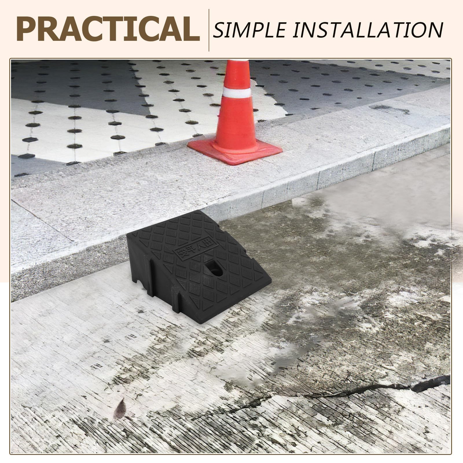 iplusmile Rampa de Acceso para Vehículos y Motocicletas 2 Piezas en PP Negro, Antideslizante y Resistente para Sortear Escaleras y Diferentes Terrenos