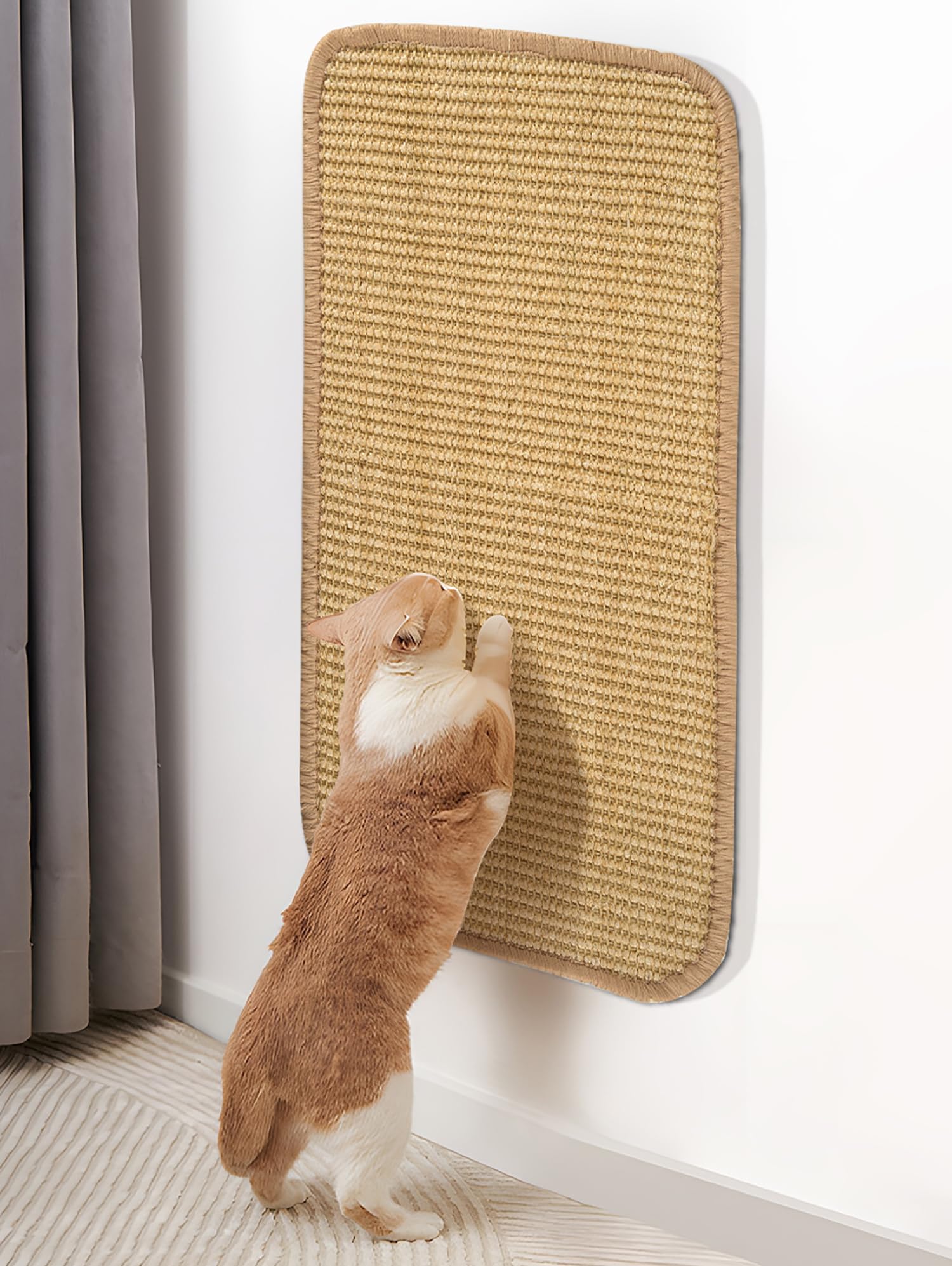 Tappetini Tiragraffi Per Gatti - 2 Pezzi In Sisal 25x50cm Grigio Con Base Antiscivolo - Foto 8