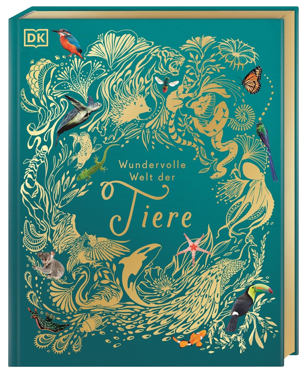 Wundervolle Welt der Tiere: Ein Tierbilderbuch für die ganze Familie. Hochwertig ausgestattet mit Lesebändchen, Goldfolie und Goldschnitt