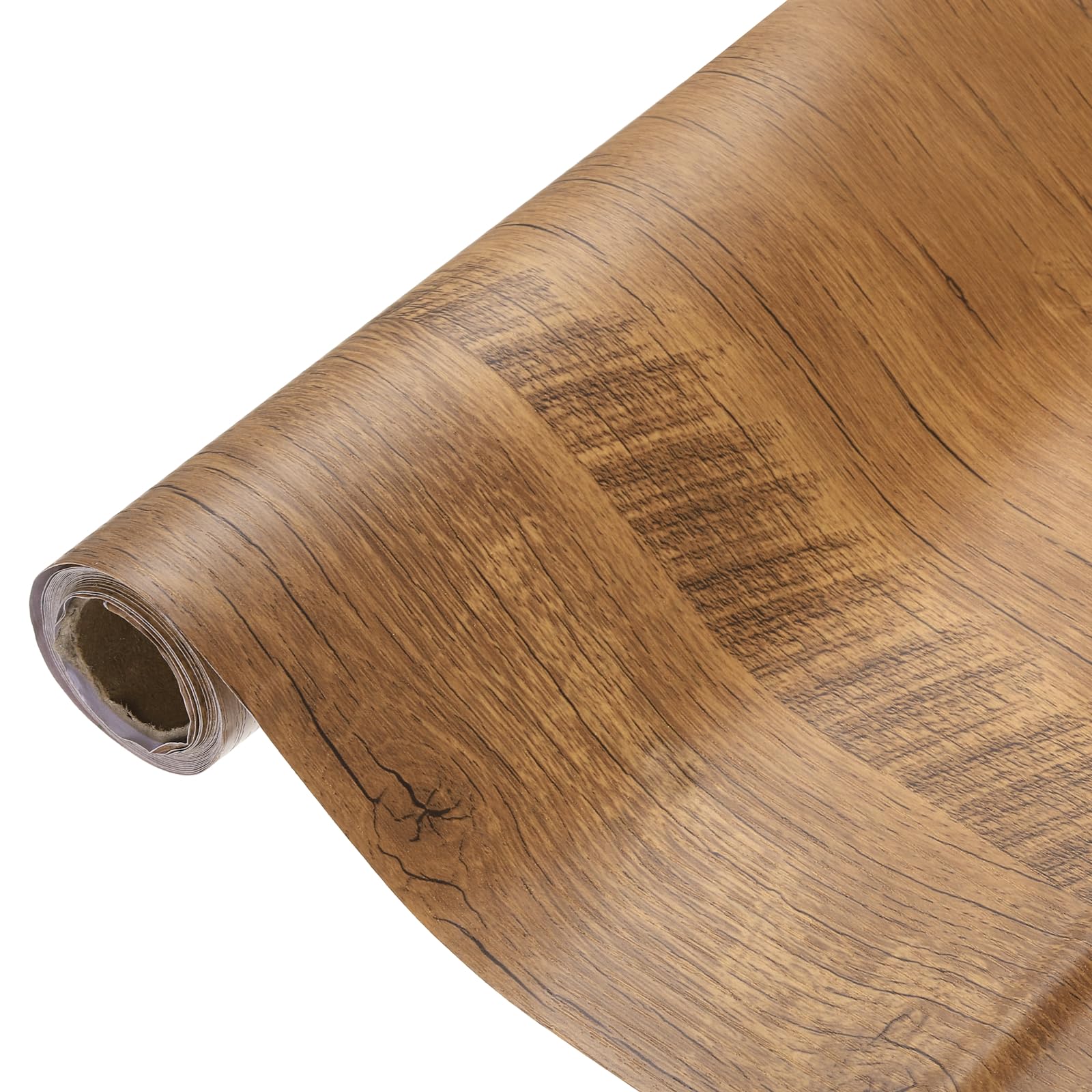 sourcing map Wood Grain Contact Paper 60 x 300cm Self-Adhesive Wallpaper Waterproof Wood Peel and Stick Countertops for Home Kitchen Countertop Cabinet Bathroom, Camel