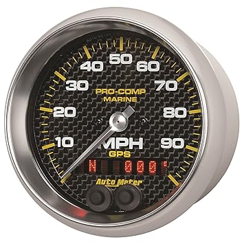 AutoMeter Marine Carbon Fiber Auto Meter 200636-40 Gauge, Speedometer, 3 3/8