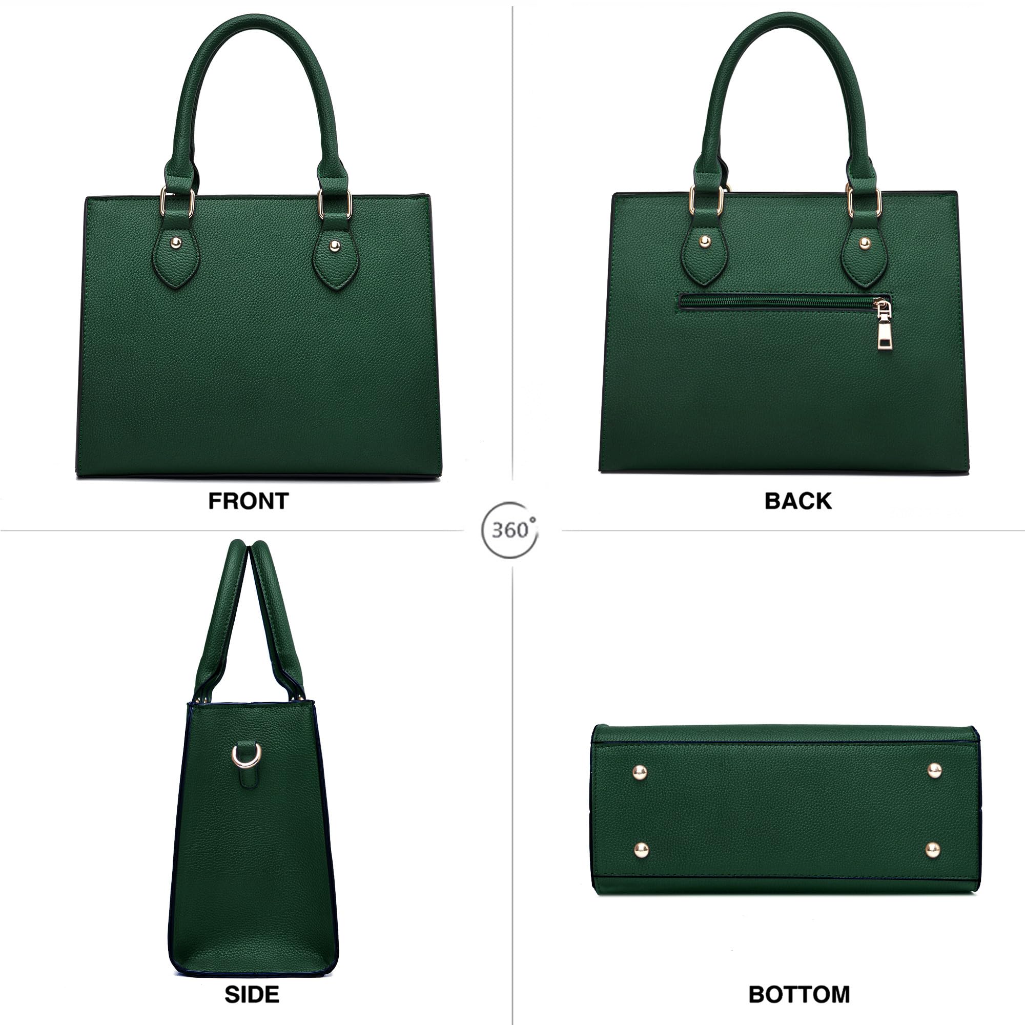 CHICAROUSAL Crossbody Purses and Handbags for Women PU Leather Tote Top Handle Satchel Shoulder Bags: Liz Dark Green