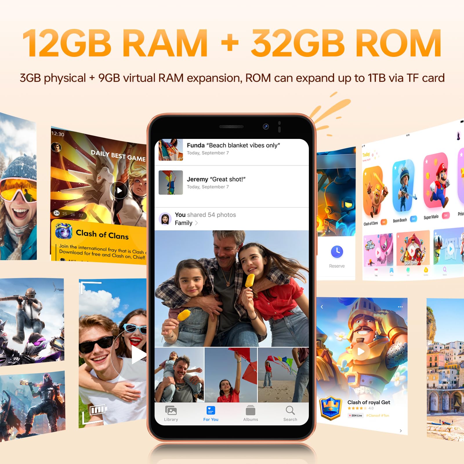 Blackview WAVE 2C Smartphone Android 16, 5" Mini Cellulare in Offerta | 12GB RAM+32GB ROM/1TB Telefono Cellulare in Offerta, 3000mAh Cellulari, 4G Dual SIM Telefoni, Face ID, 3 Slot Carte, 3.5mm