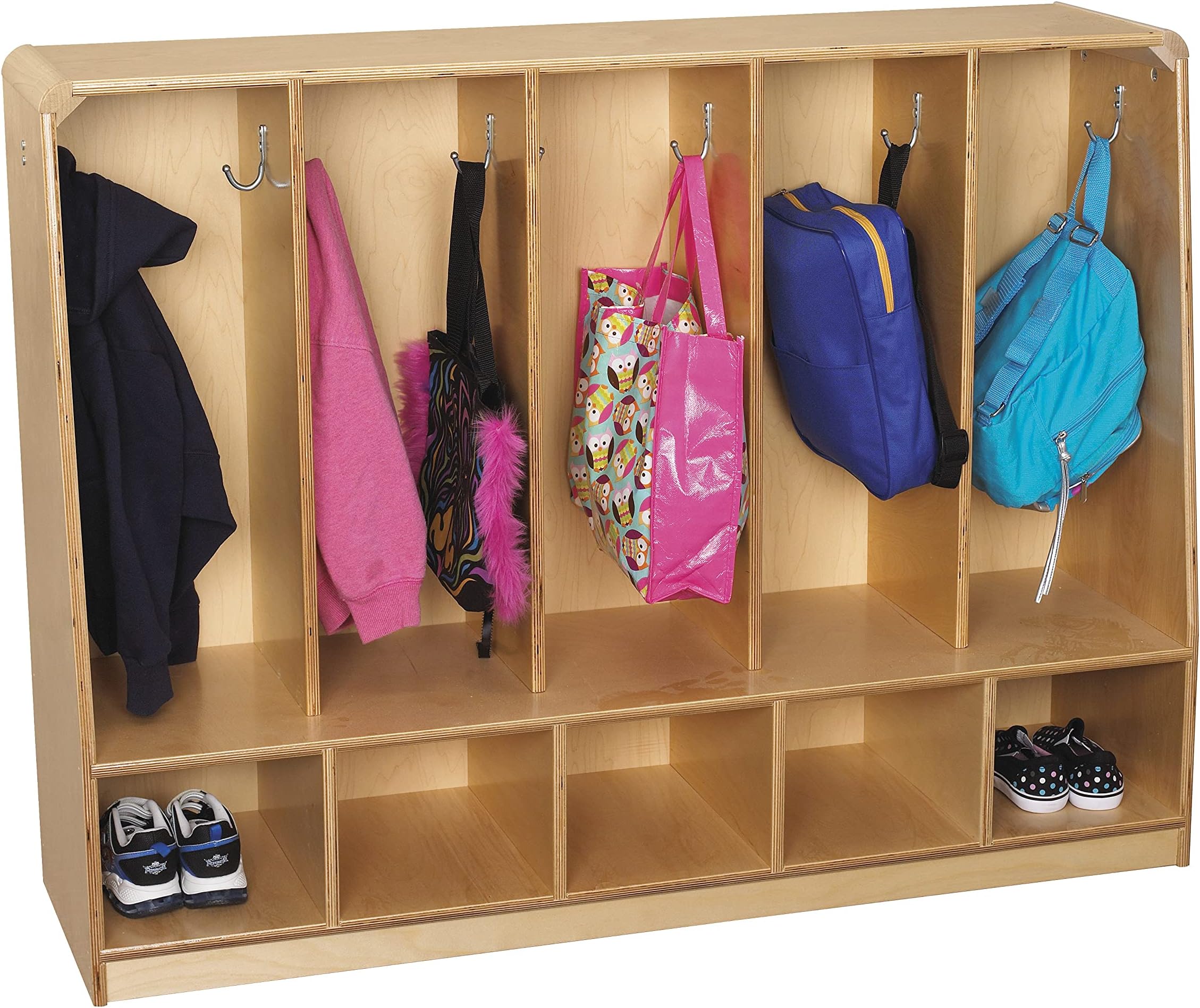 Childcraft Korners For Kids Toddler 5-Section Bench Coat Locker