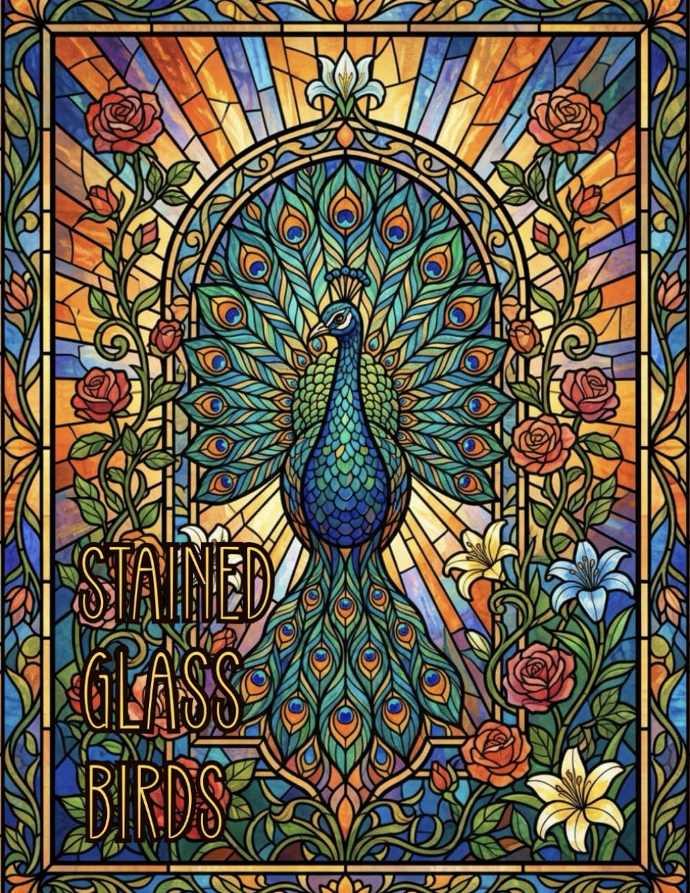 Stained Glass Birds Coloring Book: A Relaxing Floral & Avian Mosaic Coloring Experience (Stained Glass Nature)
