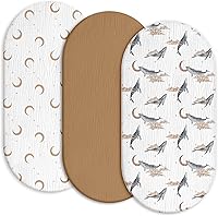 Vista 25 de Gllquen Baby Sábanas de Muselina para Moisés Paquete de 3, Sábanas Ajustadas de Algodón Transpirables Elásticas y Acogedoras para Colchón de Moisés