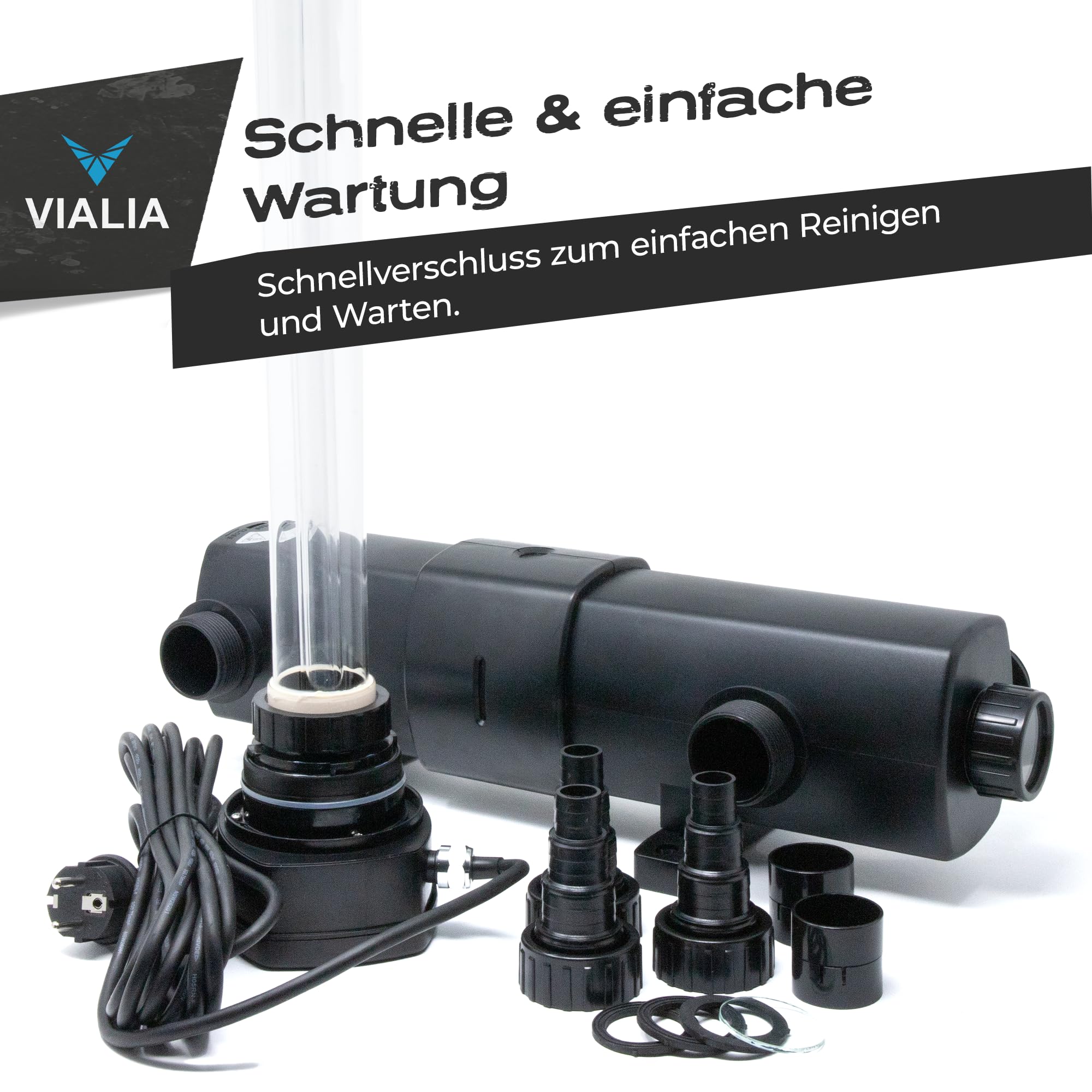 UVC Teichklärer CUV-236 36 Watt Lichtfilter Algenbekämpfung 6000 l/h Durchfluss Vorklärgerät Teichpumpe