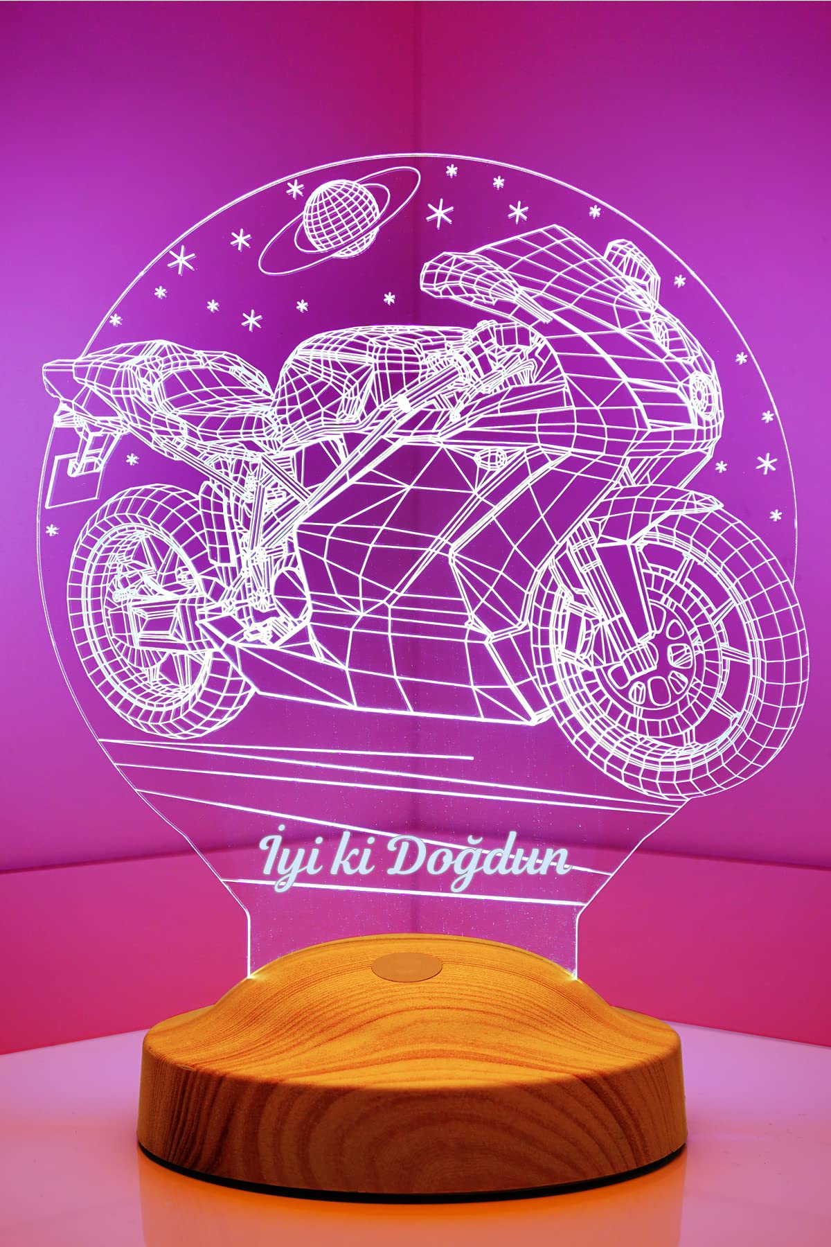 Racing Motosiklet Motor Hayranlarına Hediye 3D Led Lamba, Erkeğe Hediye, Motor GP Kişiye Özel 3 Boyutlu Lamba