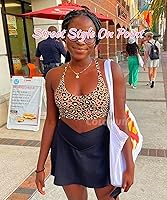 Vista 3 de Faldas de tenis para mujer, de cintura alta, atléticas, de golf, con bolsillos, pantalones cortos