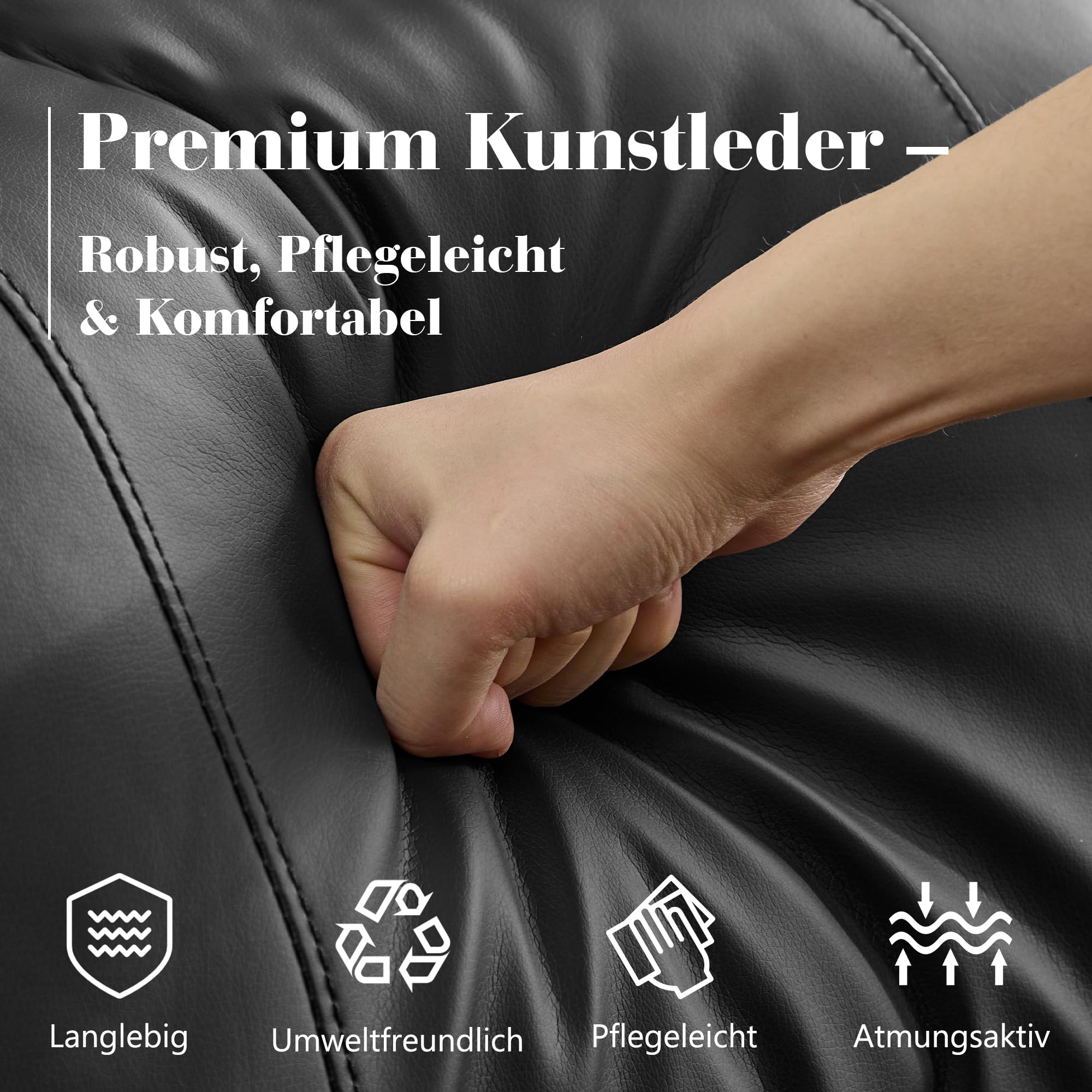 SAMERY Fernsehsessel Elektrisch Verstellbar Relaxsessel mit Liegefunktion,Massagesessel Vibration Heizung,Kunstleder TV Sessel Wohnzimmer Liegesessel Kinosessel 614 mit USB/LED,bis 150 kg (1, Schwarz)