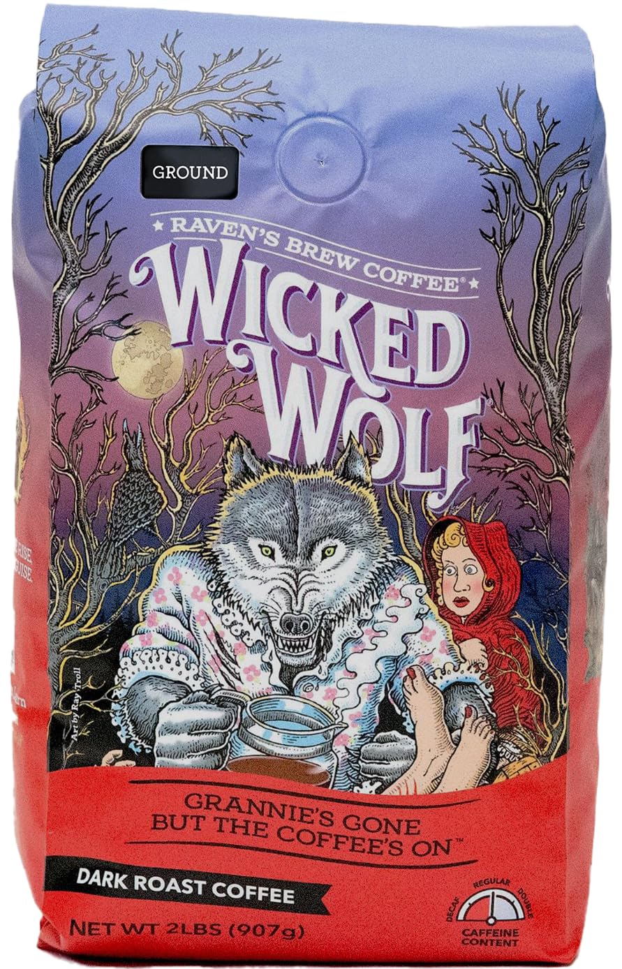 Raven's Brew Coffee Full Bodied Coffee Dark Roast Ground - Wicked Wolf 2lb