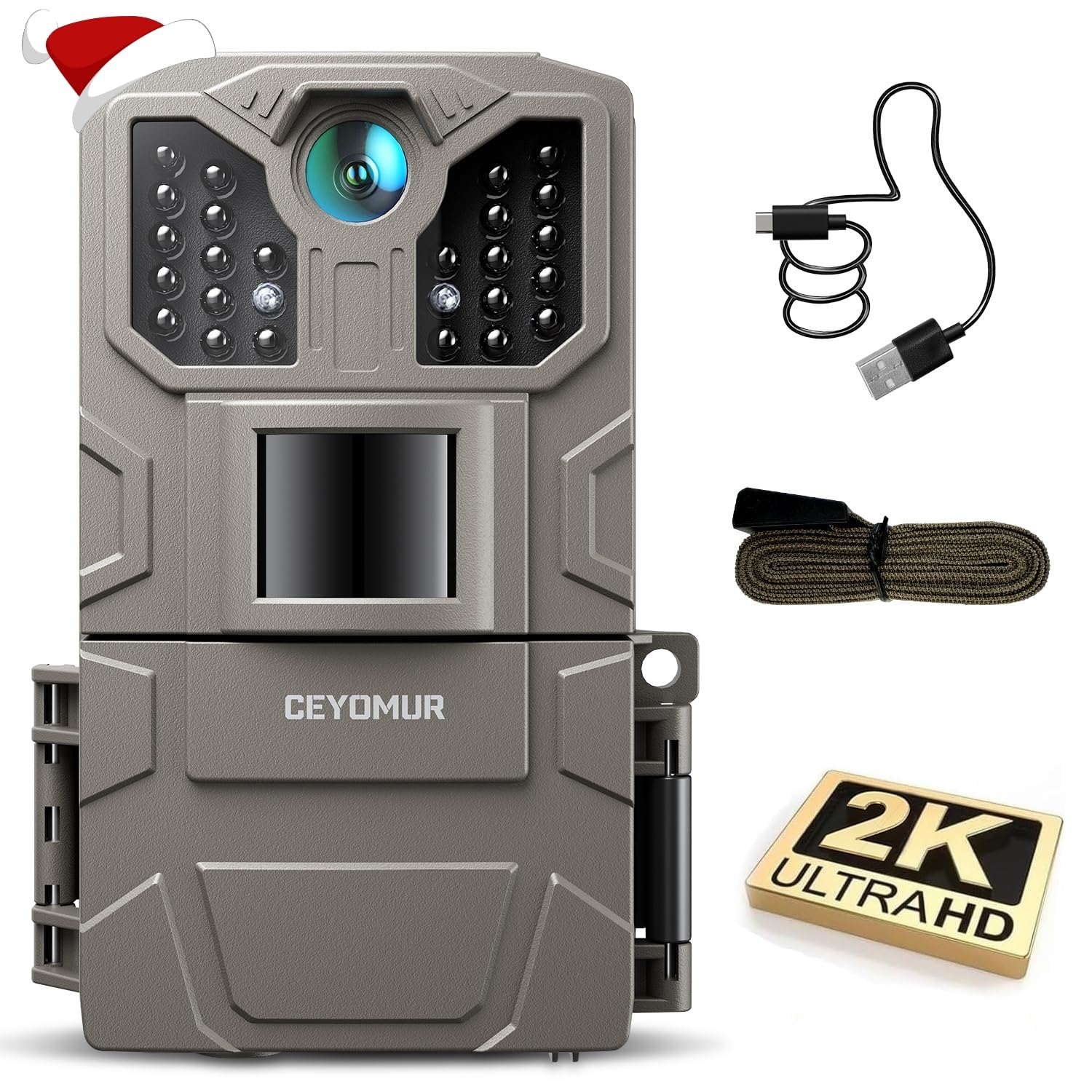 CEYOMUR Caméra de randonnée 20 MP 1080p avec Carte SD 32 Go et 4 Piles LED infrarouges Vision Nocturne Activée par Mouvement et étanchéité IP66 pour Le scoutisme de la Nature