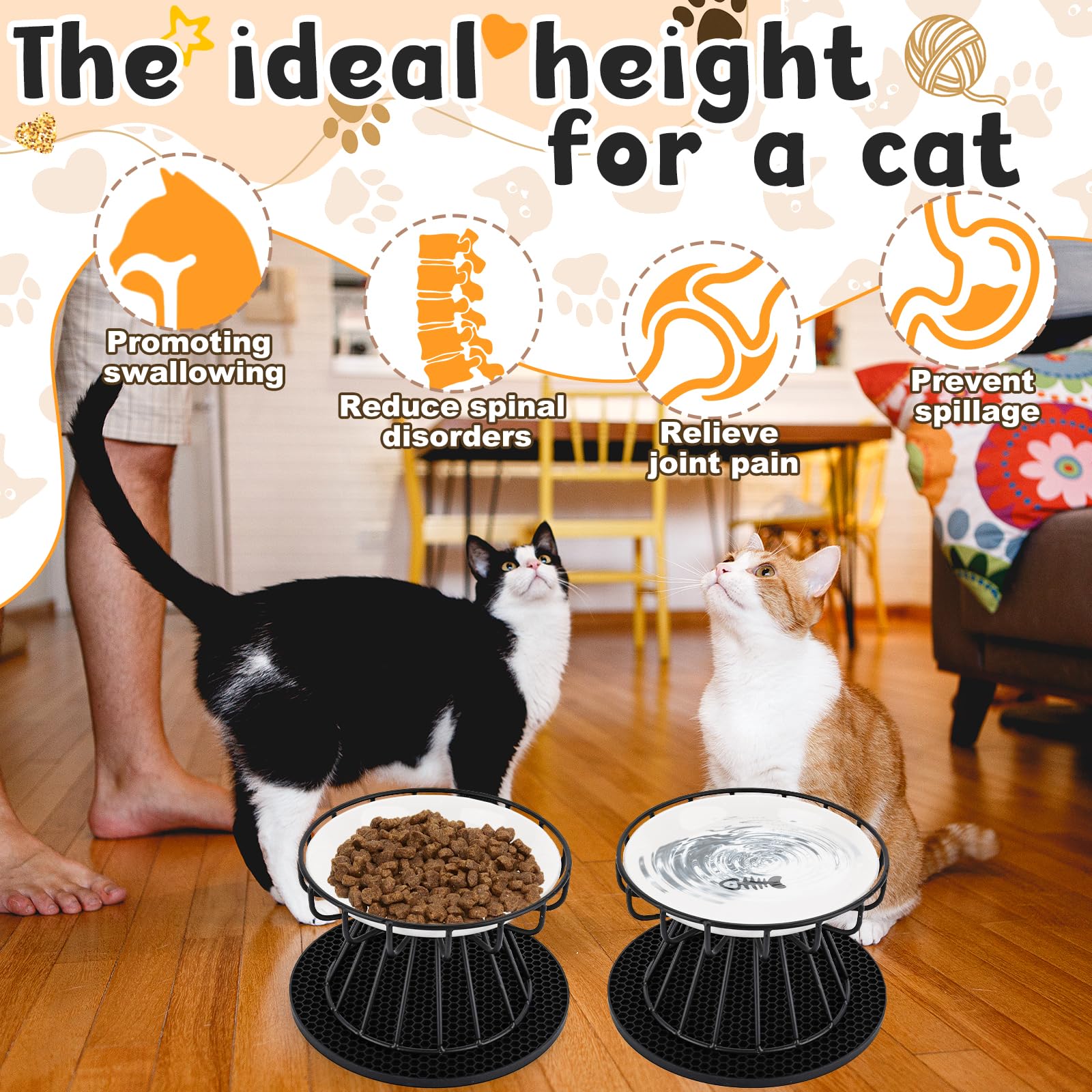 2 stuks verhoogde kattenbak, met metalen standaard, kattenbakken