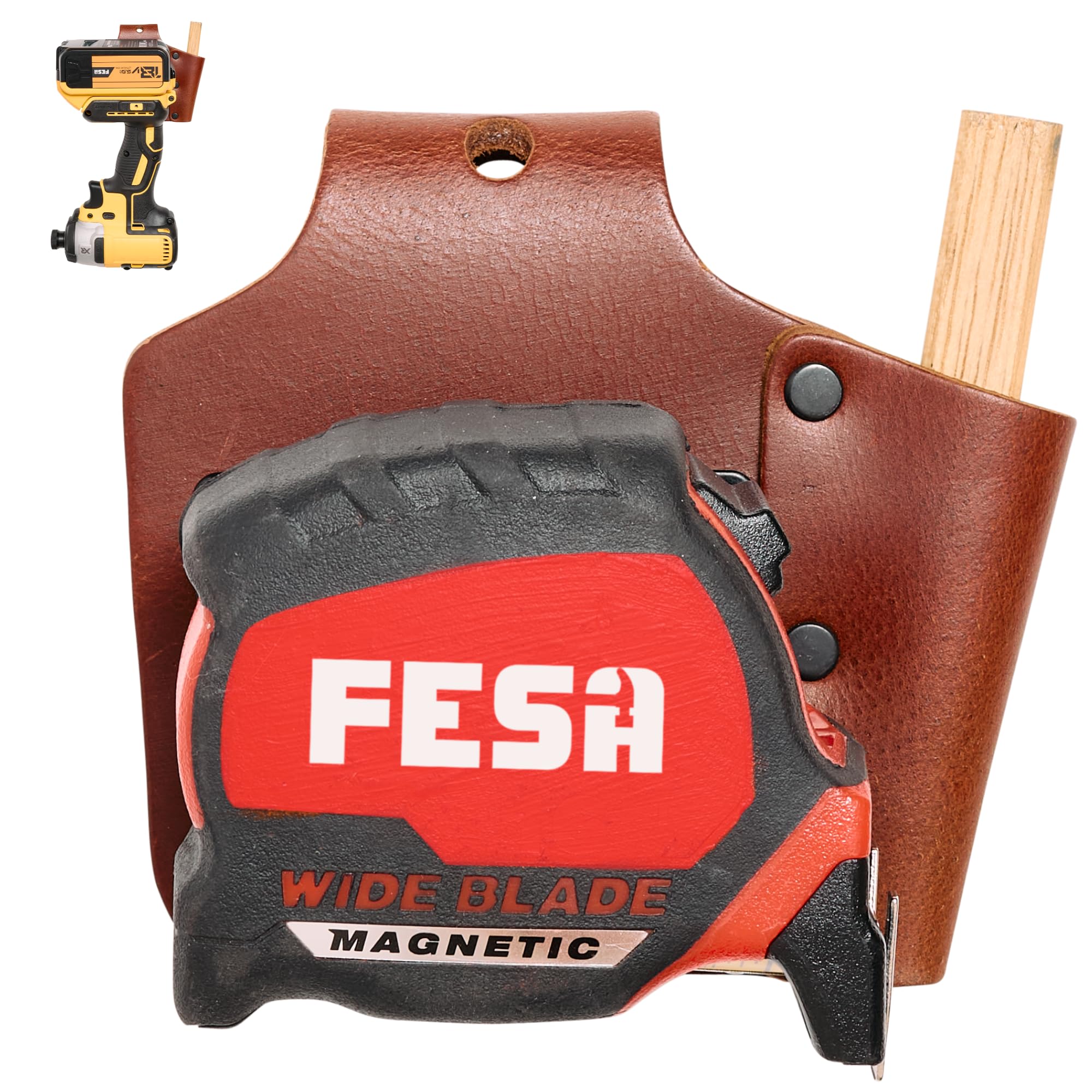 FESA Leather Tape Measure Holder, for DeWalt and Milwaukee Tools