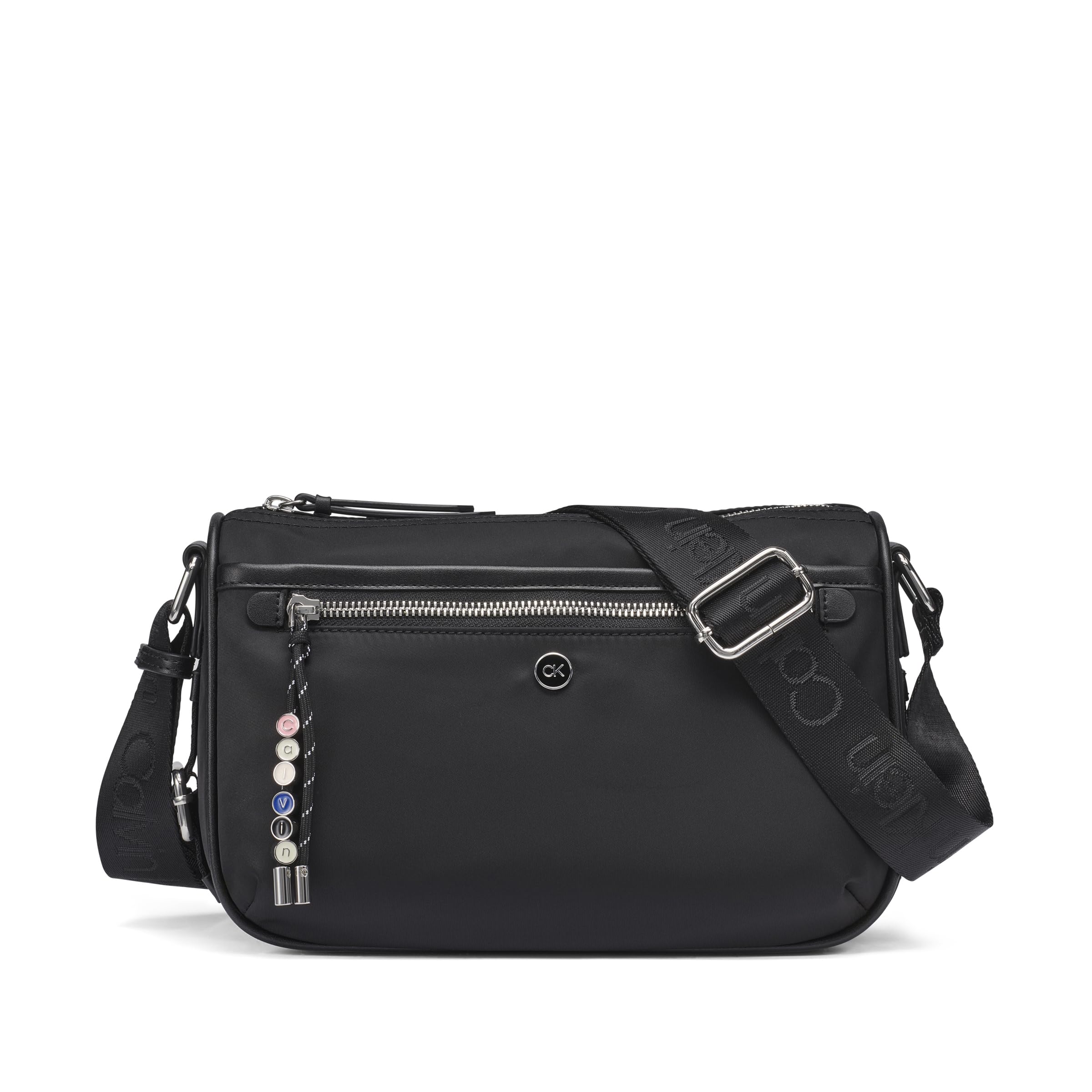 Caius Organizational Crossbody, Black/Silver, One Size
