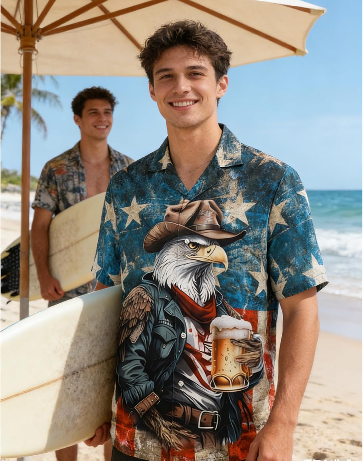 Pirate Hawaiian Shirt Men,Funny Shirt for Cowboy Christmas image 3