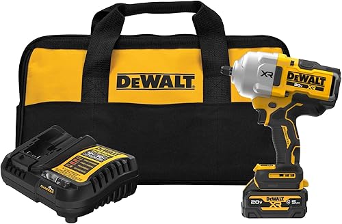 DEWALT Kit de llave de impacto inalámbrica de 20 V MAX, anillo de cerdo de 12 pulgada, batería y cargador incluidos (DCF961GP1)