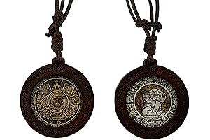Maya Calendar Aztec Pendant Necklace Mayan Jewelry Set