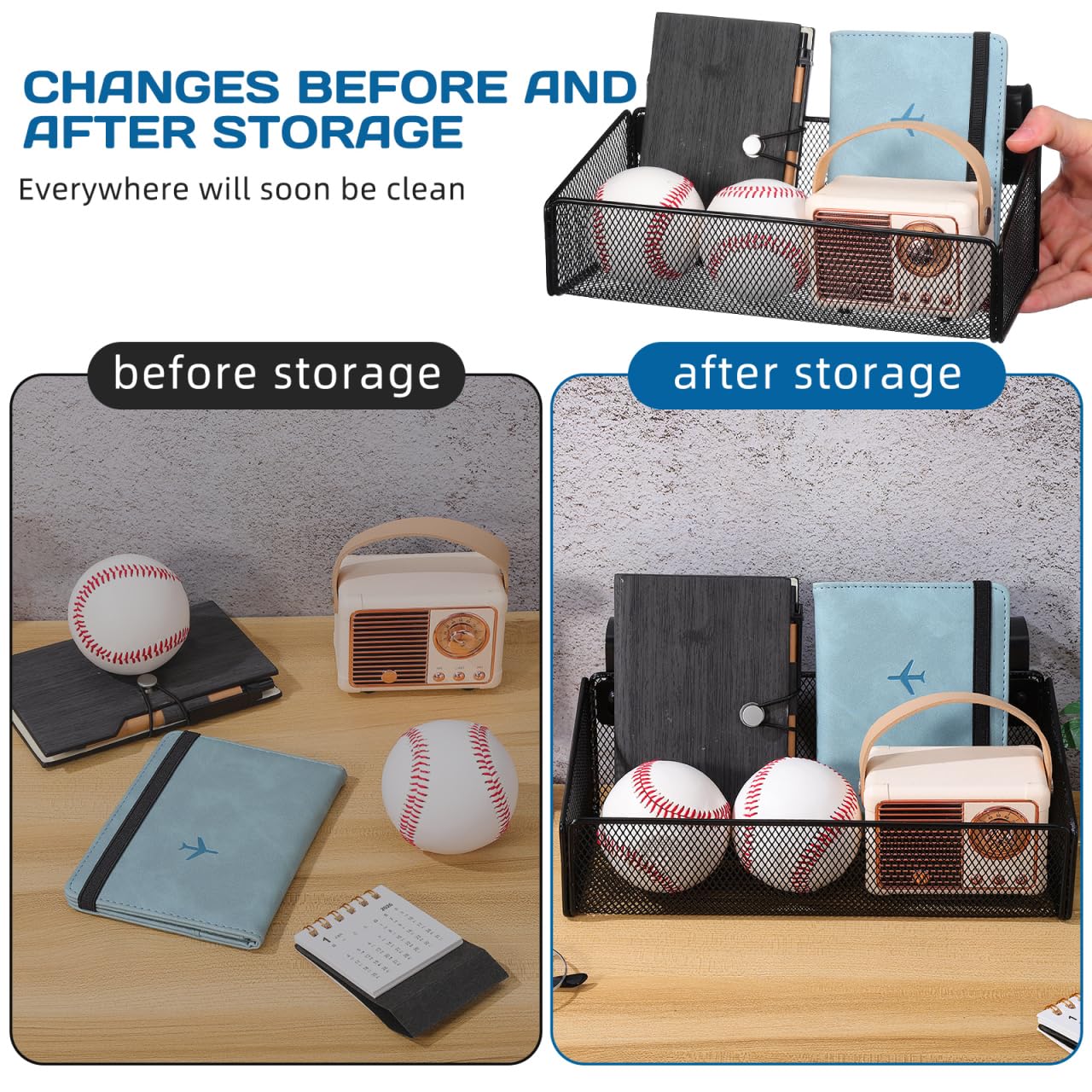 Pretyzoom Panier Suspendu De Rangement En MéTal Pour Chevet Organisateur De Chevet Suspendu Polyvalent Pour Lits SuperposéS Dortoirs Avec 10 Crochets Pour TéLéPhone Et Accessoires