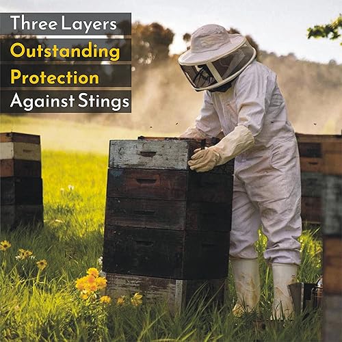 Miniatura 9 de Trajes de abeja para hombres, mujeres, traje de abeja de algodón, traje de apicultura y suministros de apicultura para cuidadores de abejas con