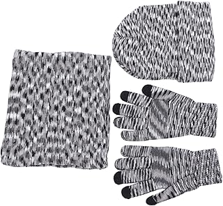 Conjunto de Luvas de Cachecol de Chapéu de Malha, Gorro de Inverno Conjunto de Luvas de Cachecol Flor Cinza Esteticamente Agradável Quente Elegante para o Inverno para Homem