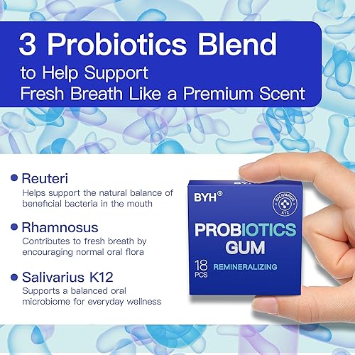 Miniatura 2 de Goma de mascar remineralizante de probióticos con hidroxiapatita, masilla de menta xilitol menta e incienso para mujeres y hombres, sin gluten,