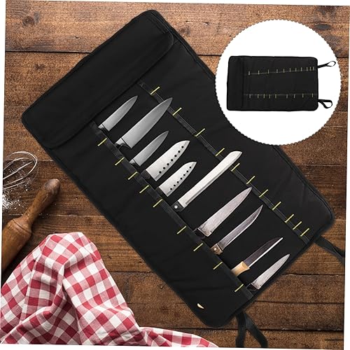 Miniatura 8 de DOITOOL Organizador de cocina con ranuras gruesas para almacenamiento de cubiertos portátil para profesionales culinarios, color negro, diseño