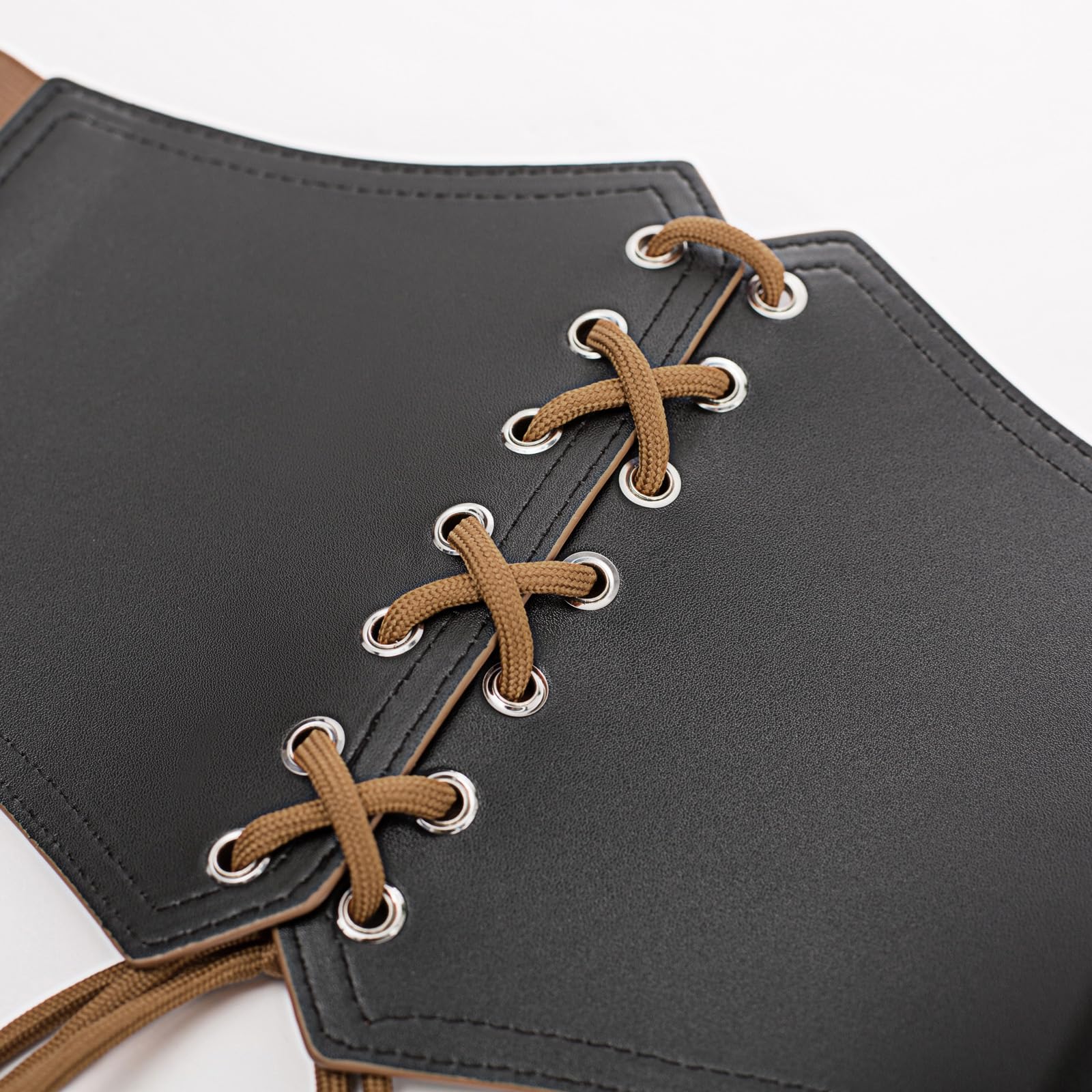 Scarlet Darkness Corset Belt for Women Elastic Lace-up Leather Waist Belt