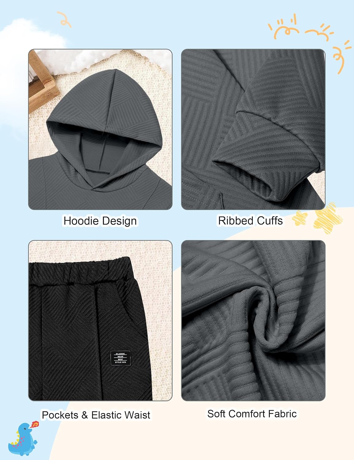 Boys Clothes Ribbed Boy Outfits Long