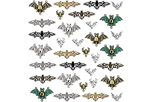 JIALEEY 33PCS - Assorted Bat Charms: Halloween's Spooky Accessory for Crafting