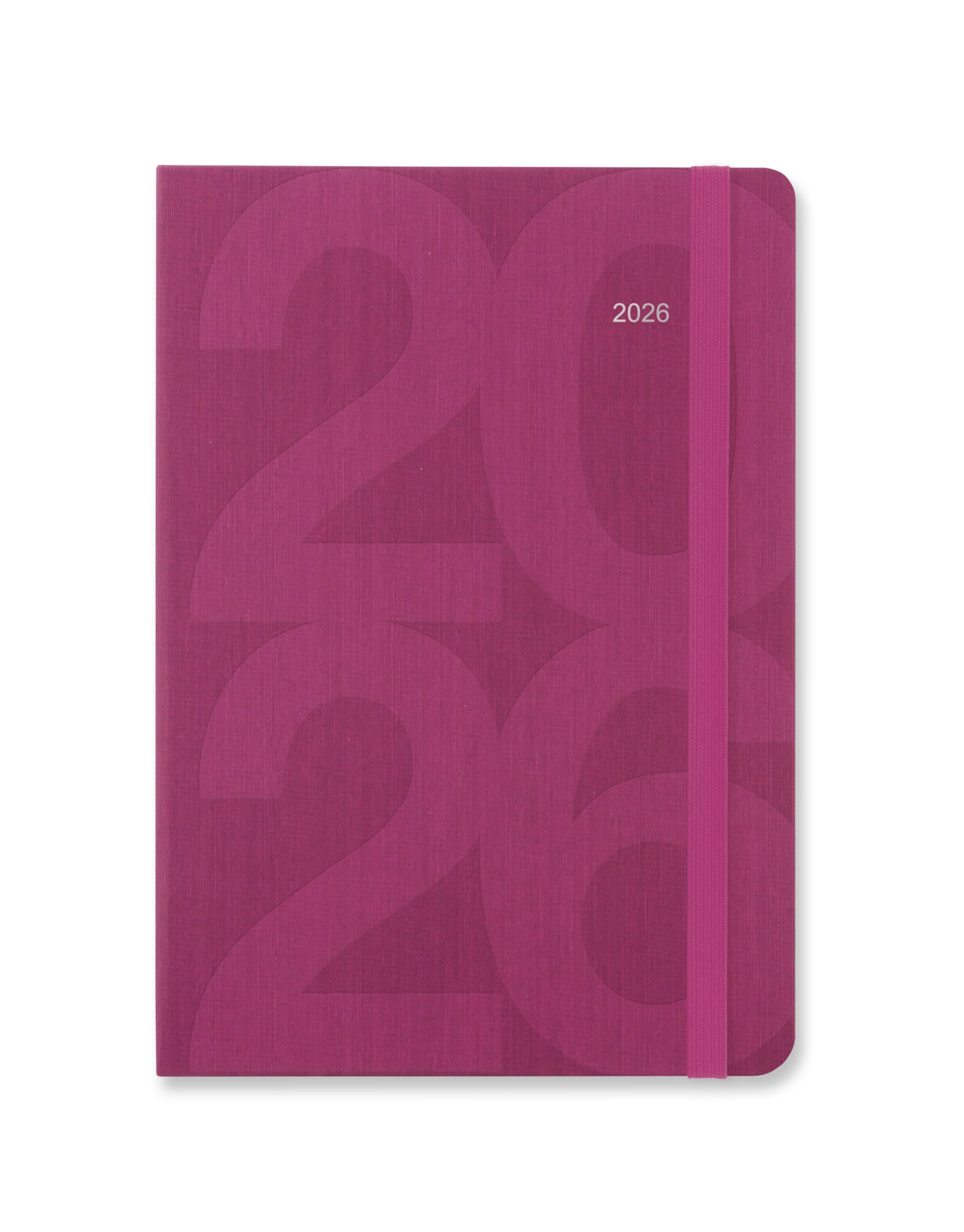 Letts Taschenkalender Block A5 Woche auf 2 Seiten Multilingual Pink 2026